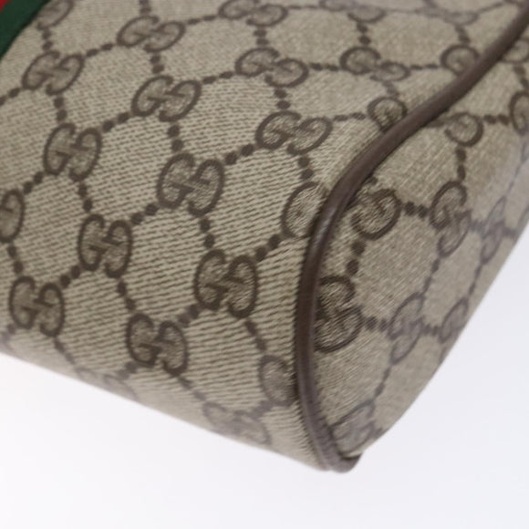 GUCCI GG Supreme Web Sherry Line Clutch Bag PVC Red Gold 89 01 012 Auth bs27688