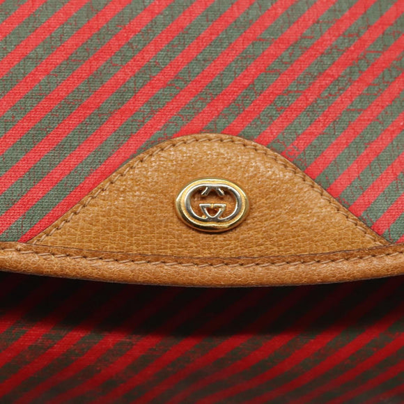 GUCCI Clutch Bag PVC Gold Red 89 01 040 Auth bs27689