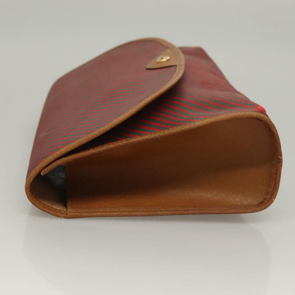 GUCCI Clutch Bag PVC Gold Red 89 01 040 Auth bs27689