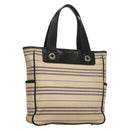 BURBERRY Tote Bag Canvas Beige Silver Auth bs27693-1