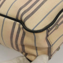 BURBERRY Tote Bag Canvas Beige Silver Auth bs27693-9