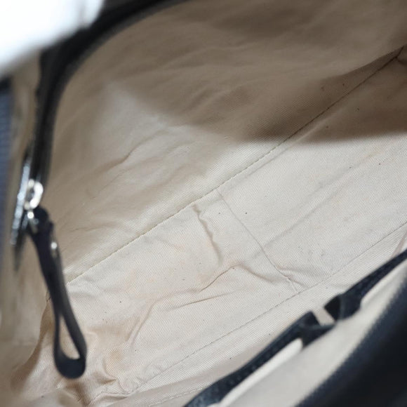 BURBERRY Tote Bag Canvas Beige Silver Auth bs27693