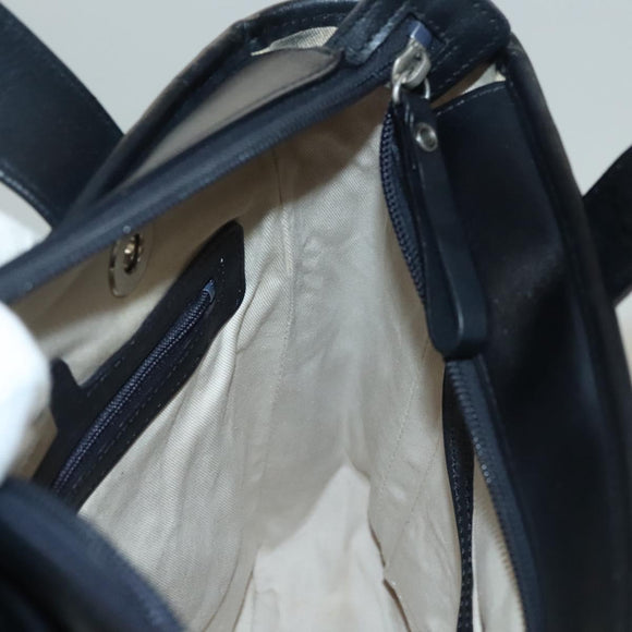 BURBERRY Tote Bag Canvas Beige Silver Auth bs27693