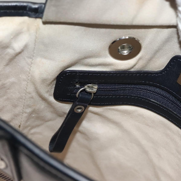 BURBERRY Tote Bag Canvas Beige Silver Auth bs27693