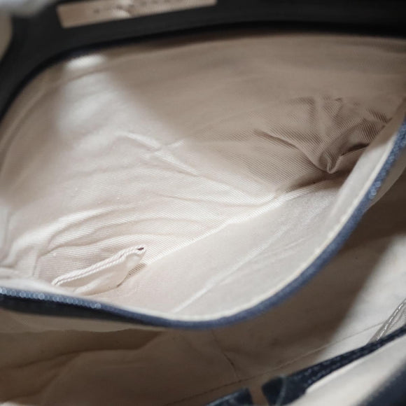 BURBERRY Tote Bag Canvas Beige Silver Auth bs27693