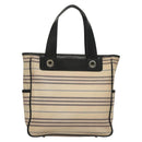 BURBERRY Tote Bag Canvas Beige Silver Auth bs27693-2