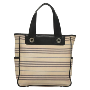 BURBERRY Tote Bag Canvas Beige Silver Auth bs27693 - 0