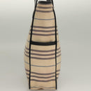 BURBERRY Tote Bag Canvas Beige Silver Auth bs27693-4