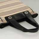 BURBERRY Tote Bag Canvas Beige Silver Auth bs27693-6