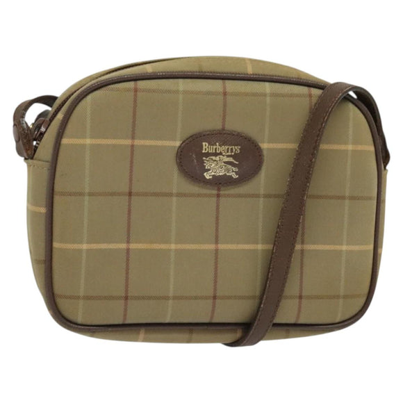Burberrys Nova Check Shoulder Bag Canvas Beige Auth bs27696