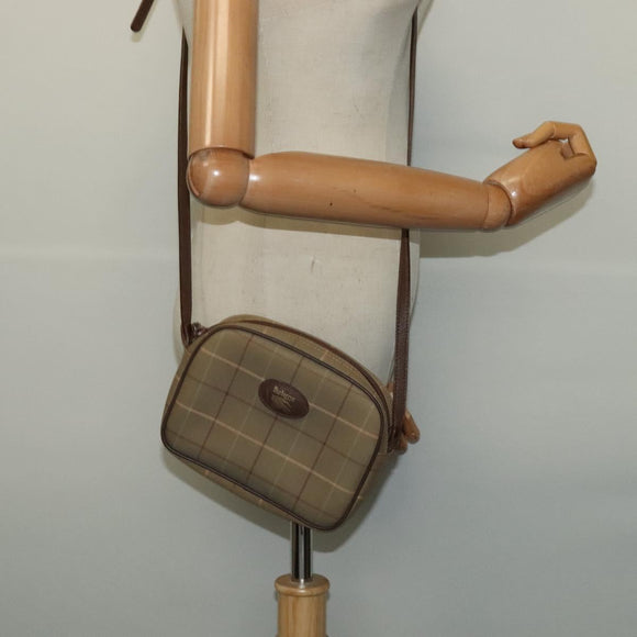 Burberrys Nova Check Shoulder Bag Canvas Beige Auth bs27696