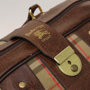 Burberrys Nova Check Boston Bag Canvas Beige Gold Auth bs27697-17