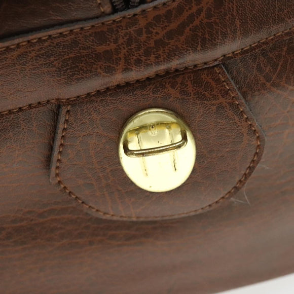 Burberrys Nova Check Boston Bag Canvas Beige Gold Auth bs27697