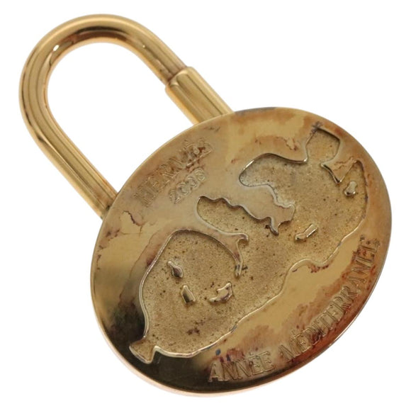 HERMES Cadena Charm metal Gold Auth bs27700