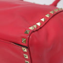 VALENTINO Valentino Rockstuds Hand Bag Leather Pink Gold Auth bs27703-9