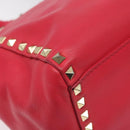 VALENTINO Valentino Rockstuds Hand Bag Leather Pink Gold Auth bs27703-14