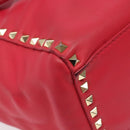 VALENTINO Valentino Rockstuds Hand Bag Leather Pink Gold Auth bs27703-16