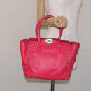 VALENTINO Valentino Rockstuds Hand Bag Leather Pink Gold Auth bs27703-22