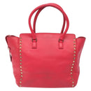 VALENTINO Valentino Rockstuds Hand Bag Leather Pink Gold Auth bs27703-2
