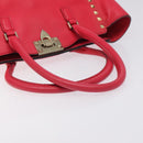 VALENTINO Valentino Rockstuds Hand Bag Leather Pink Gold Auth bs27703-7