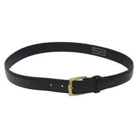 Christian Dior Belt Leather Black Gold Auth bs27707