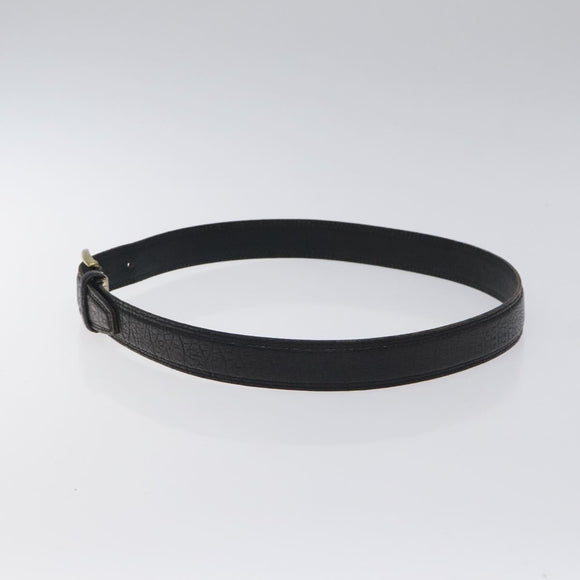 Christian Dior Belt Leather Black Gold Auth bs27707
