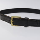 Christian Dior Belt Leather Black Gold Auth bs27707-6