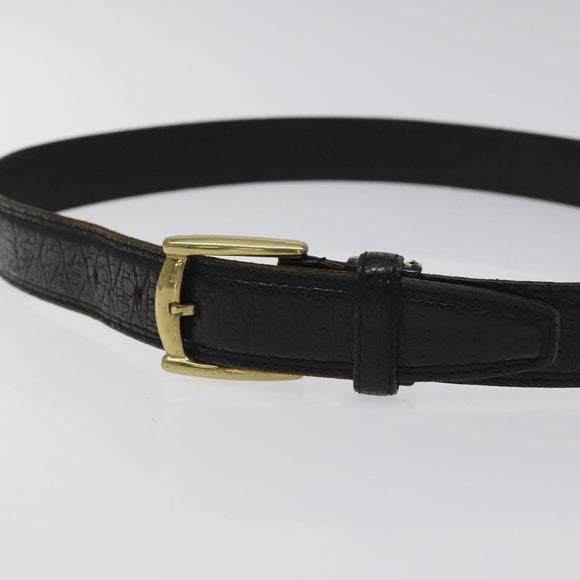 Christian Dior Belt Leather Black Gold Auth bs27707