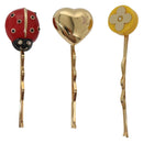 LOUIS VUITTON Kit Bullet Phrases Hair clip metal Gold M92349 LV Auth bs27708-2