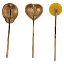 LOUIS VUITTON Kit Bullet Phrases Hair clip metal Gold M92349 LV Auth bs27708-3