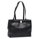 Salvatore Ferragamo Vala Tote Bag Leather Black Gold Auth bs27710-1