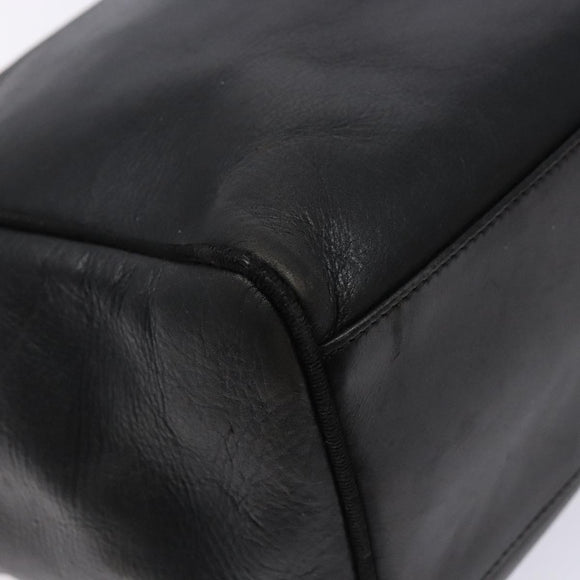 Salvatore Ferragamo Vala Tote Bag Leather Black Gold Auth bs27710