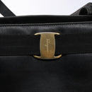 Salvatore Ferragamo Vala Tote Bag Leather Black Gold Auth bs27710-14