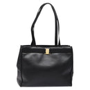 Salvatore Ferragamo Vala Tote Bag Leather Black Gold Auth bs27710-2