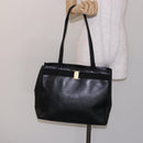 Salvatore Ferragamo Vala Tote Bag Leather Black Gold Auth bs27710-20