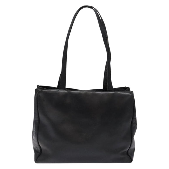 Salvatore Ferragamo Vala Tote Bag Leather Black Gold Auth bs27710