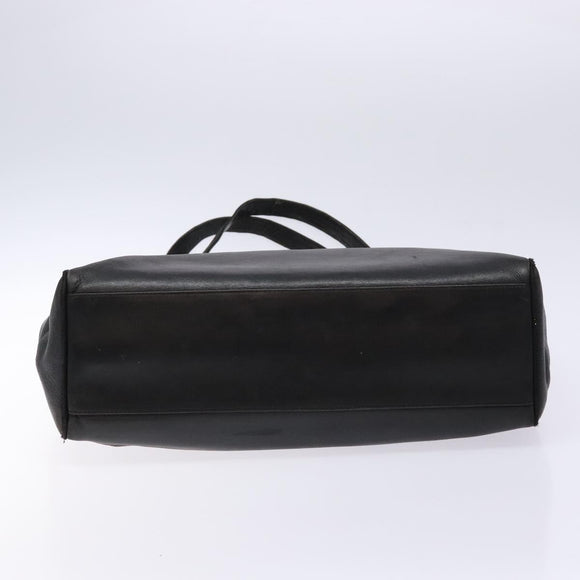 Salvatore Ferragamo Vala Tote Bag Leather Black Gold Auth bs27710