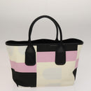 BALLY Bag Canvas Leather 3Set Black white Auth bs27713-2