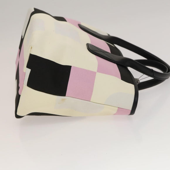 BALLY Bag Canvas Leather 3Set Black white Auth bs27713