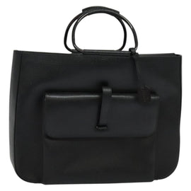 GUCCI Hand Bag Leather Black Silver 002 3754 0459 Auth bs27762