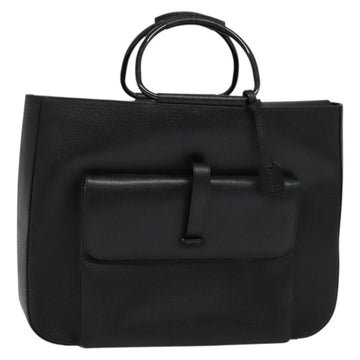 GUCCI Hand Bag Leather Black Silver 002 3754 0459 Auth bs27762