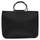 GUCCI Hand Bag Leather Black Silver 002 3754 0459 Auth bs27762-2