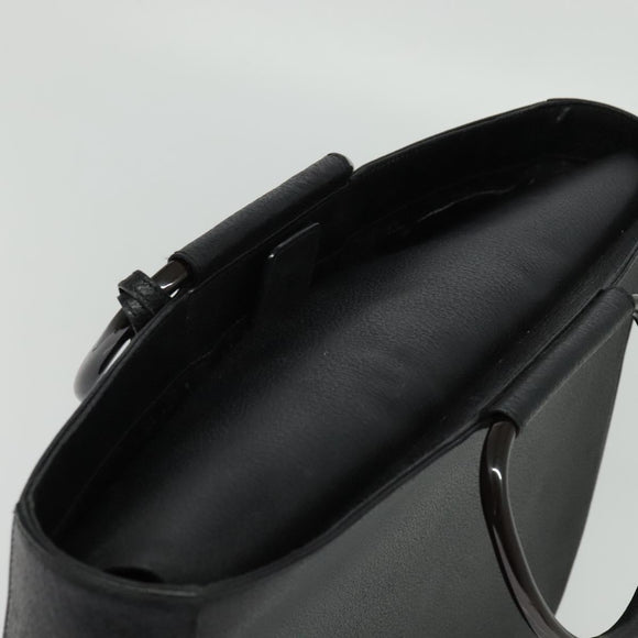 GUCCI Hand Bag Leather Black Silver 002 3754 0459 Auth bs27762