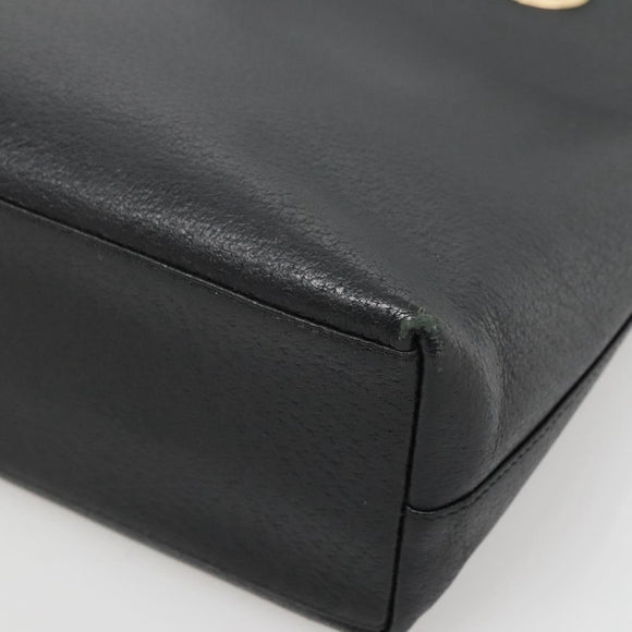GUCCI Tote Bag Leather Black Gold 002 2040 0337 Auth bs27763