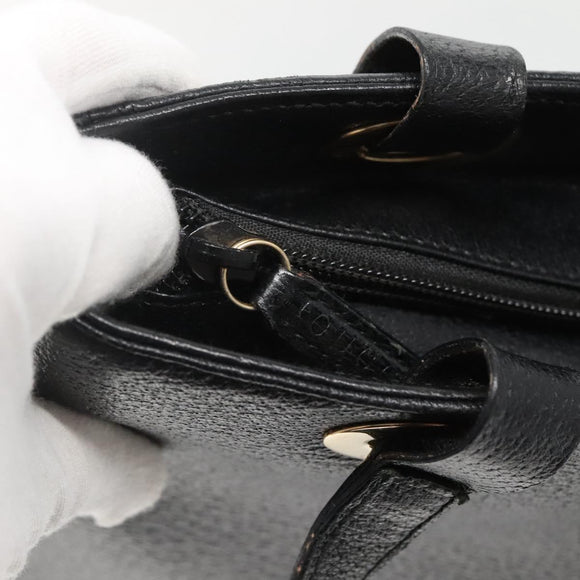 GUCCI Tote Bag Leather Black Gold 002 2040 0337 Auth bs27763