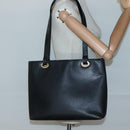 GUCCI Tote Bag Leather Black Gold 002 2040 0337 Auth bs27763-21