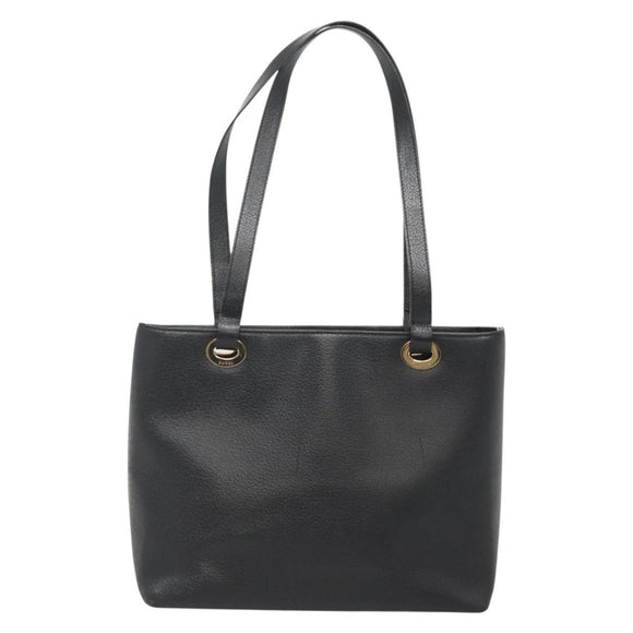 GUCCI Tote Bag Leather Black Gold 002 2040 0337 Auth bs27763