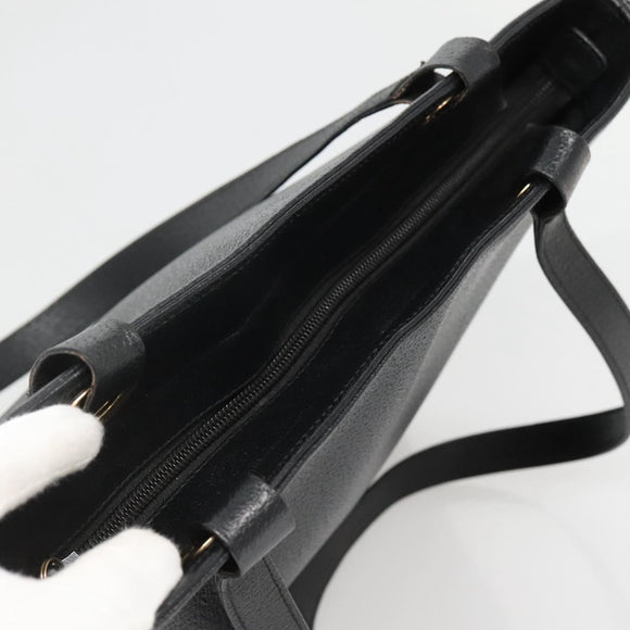 GUCCI Tote Bag Leather Black Gold 002 2040 0337 Auth bs27763