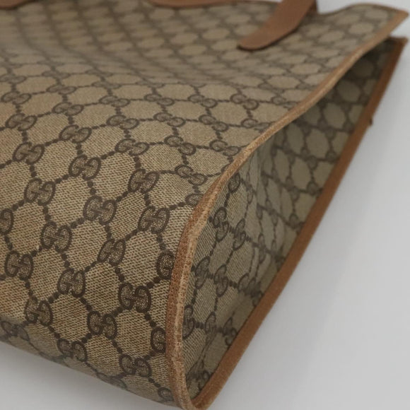 GUCCI GG Supreme Tote Bag PVC Beige Gold 40 02 998 Auth bs27775