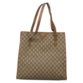 GUCCI GG Supreme Tote Bag PVC Beige Gold 40 02 998 Auth bs27775 - 0